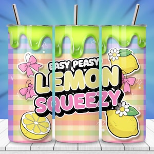 Lemon Tumbler Wrap: Coquette Summer 20oz Sublimation Design (Digital Download