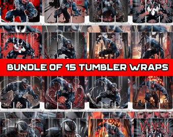 Comic Villain Tumbler Wrap PNG: Supervillain Sublimation Design (Digital Download