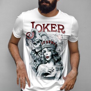 Camiseta unisex de juego de cartas Joker Wild para hombre y mujer adultos
