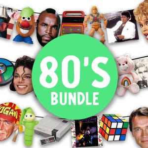 80s Party Banner Bundle | Nostalgic Printable Decorations (PDF)