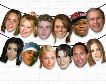 Y2K Girlande | 2000s Icons zum Ausdrucken, Wimpelkette zum Ausdrucken