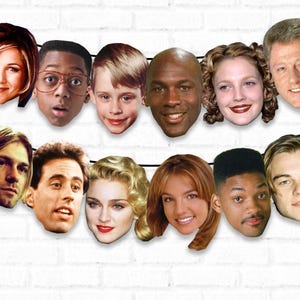 90's Party Banner || 90's Icons || 90s Party Decor || Printable 90's Party Decorations Props || Birthday Bunting Display || 90s Nostalgia