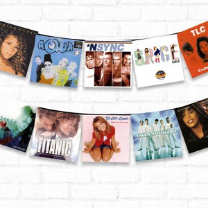 90's Party Banner || 90's Albums || 90s Party Decor || Printable 90's Party Decorations Props || Birthday Bunting Display || 90s Nostalgia