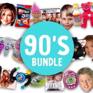 90's Party Banner || 90's Bundle || 90s Party Decor || Printable 90's Party Decorations Props || Birthday Bunting Display || 90s Nostalgia