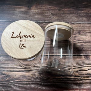 Geschenk für Lehrerin mit Herz Vorratsglas Geschenk für selbstgemachtes befüllen