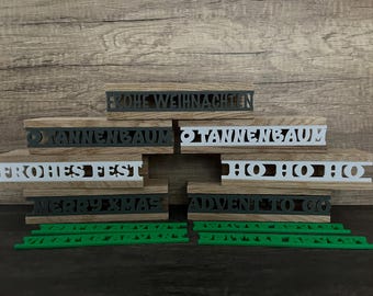 3D - block lettering Christmas tree STL files Christmas print files Digital download for 3D printing laser svg pdf plotter