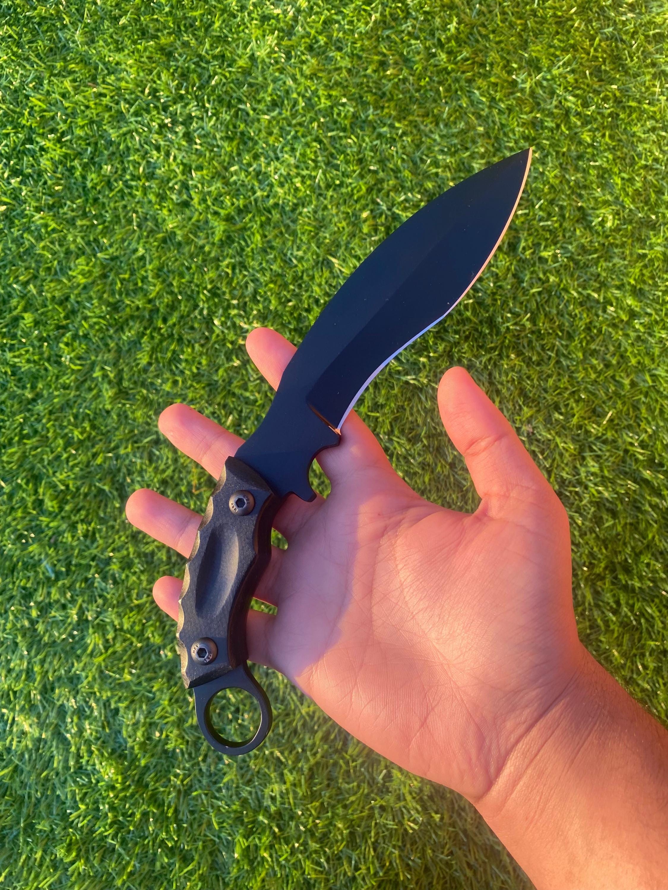 Gurkha Kukri Knife – Gorkha black Kurkuri, Full Tang Fixed Blade Khukuri with G10 Handle – Tactical Outdoor Survival Knife"