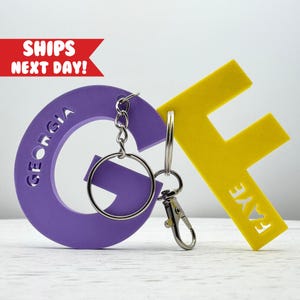 Llavero con letra personalizada, llavero con nombre personalizado, llavero con inicial, llavero de mochila, llavero con nombre, regalo para él o ella