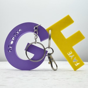 Personalized Letter Keychain, Custom Name Keychain, Initial Keychain, Backpack Keychain, Name Keychain Gift for Him or Her
