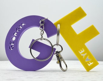 Personalized Letter Keychain, Custom Name Keychain, Initial Keychain, Backpack Keychain, Name Keychain Gift for Him or Her