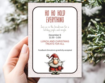 Office Jingle and Mingle Invitation - Template, Santa Coffee Break Design