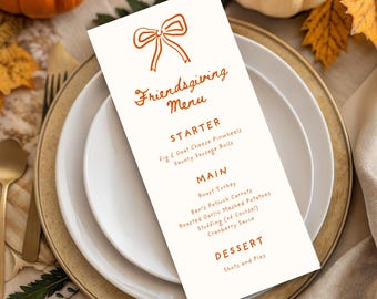 Friendsgiving Dinner Menu - Digital Download - personalized for you, no customization required
