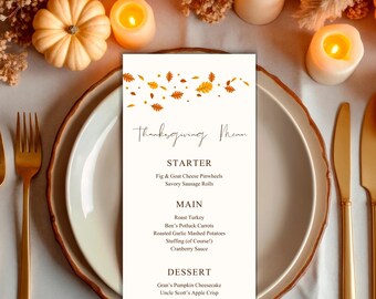 Thanksgiving Dinner Menu - Digital Download - personalized for you, no customization required