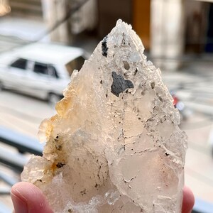 Etched Quartz Crystal Specimen, 290 Grams, Pakistan Origin, Yellow White Hues