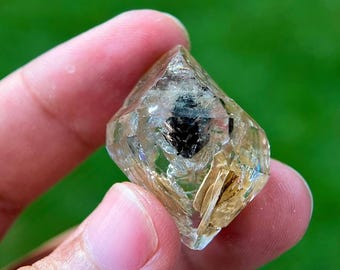 Fenster Quartz Crystal with Carbon & Clay Inclusions, Pakistan, 15 Grams