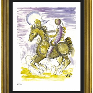 Salvador Dali “Master and Horse” Signed & Hand-Numbered Limited Edition Lithograph Print (unframed)