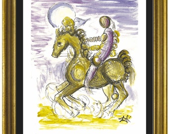 Salvador Dali “Master and Horse” Signed & Hand-Numbered Limited Edition Lithograph Print (unframed)