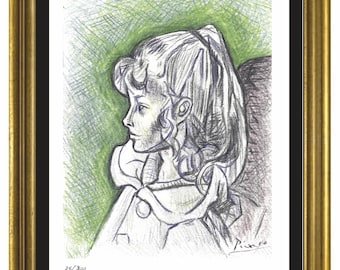 パブロ・ピカソ「シルヴェット・ダヴィッド2世の肖像」サイン入り