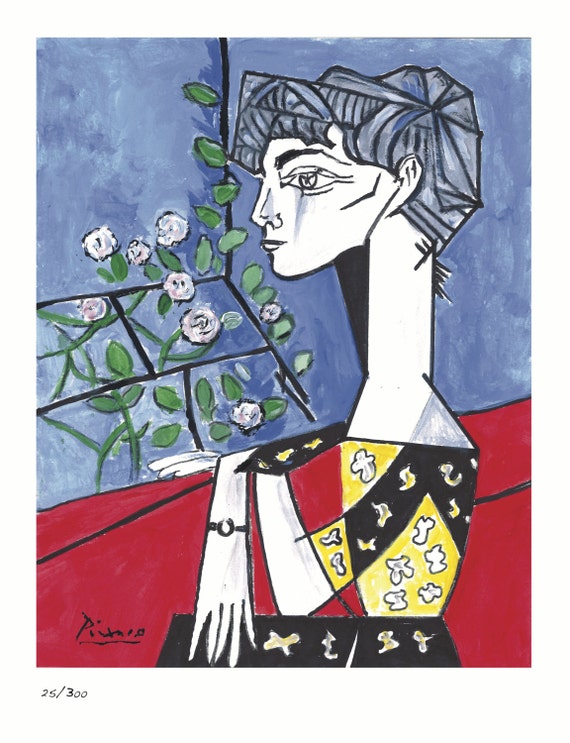 Encadrée Imprimer-Pablo Picasso Le Bouquet-Lithographie main signé Paris Limited 