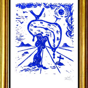Salvador Dali “Memory Landscape” Original Hand-Signed Limited Edition Linocut Print with COA (unframed)