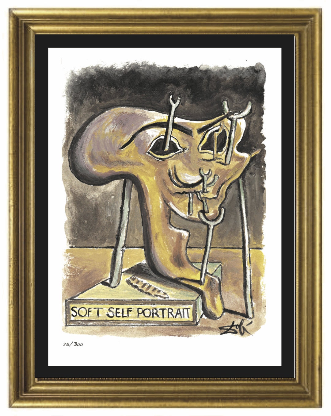 作者不詳サインはC.y bana　外国人画家による「踊り子」　リトグラフ　金縁額 作者不詳サインはC.y bana 外国人画家による「踊り子」 リトグラフ 金縁額