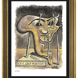 Salvador Dali “Soft Self-Portrait with Bacon” Signed & Hand-Numbered Limited Edition Lithograph Print (unframed)