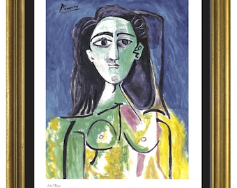 パブロ・ピカソ「マンドリンを持つ少女」サイン入り・手書き番号入り