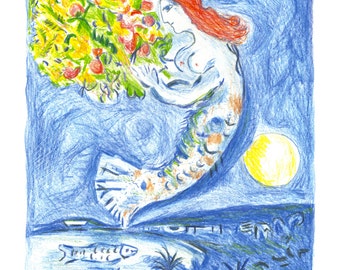 マルク・シャガール「天使の湾」サイン入り・手書き番号入り限定版