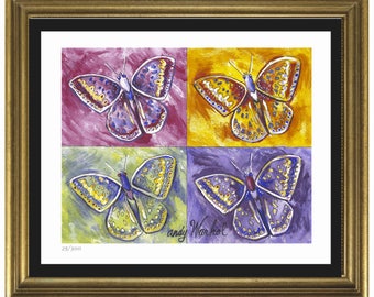Andy Warhol “Butterflies” Limited Edition Lithograph Print, Plate-signed & Hand-Numbered (unframed)