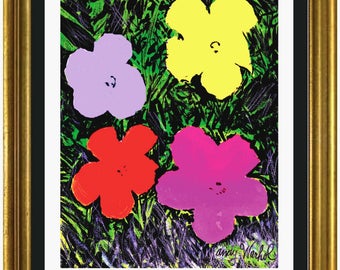 Andy Warhol “Flowers” Limited Edition Lithograph Print, Plate-signed & Hand-Numbered (unframed)