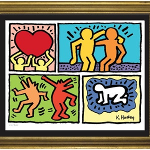 Keith Haring “Pop Shop Quad” Signed and Hand-Numbered Limited Ediition Lithograph Print (unframed)