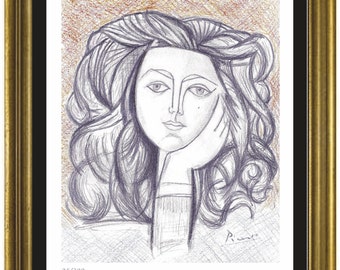 Pablo Picasso "Portrait of Francoise" Signed & Hand-Numbered Limited Edition Lithograph Print (unframed)