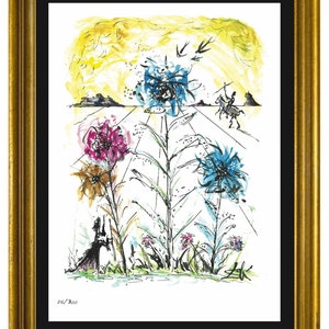 Salvador Dali “Flower Magician” Signed & Hand-Numbered Limited Edition Lithograph Print (unframed)