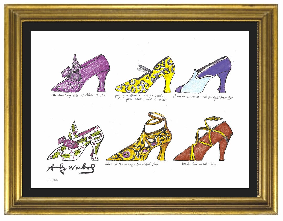 Andy Warhol “six Shoes” Limited Edition Lithograph Print