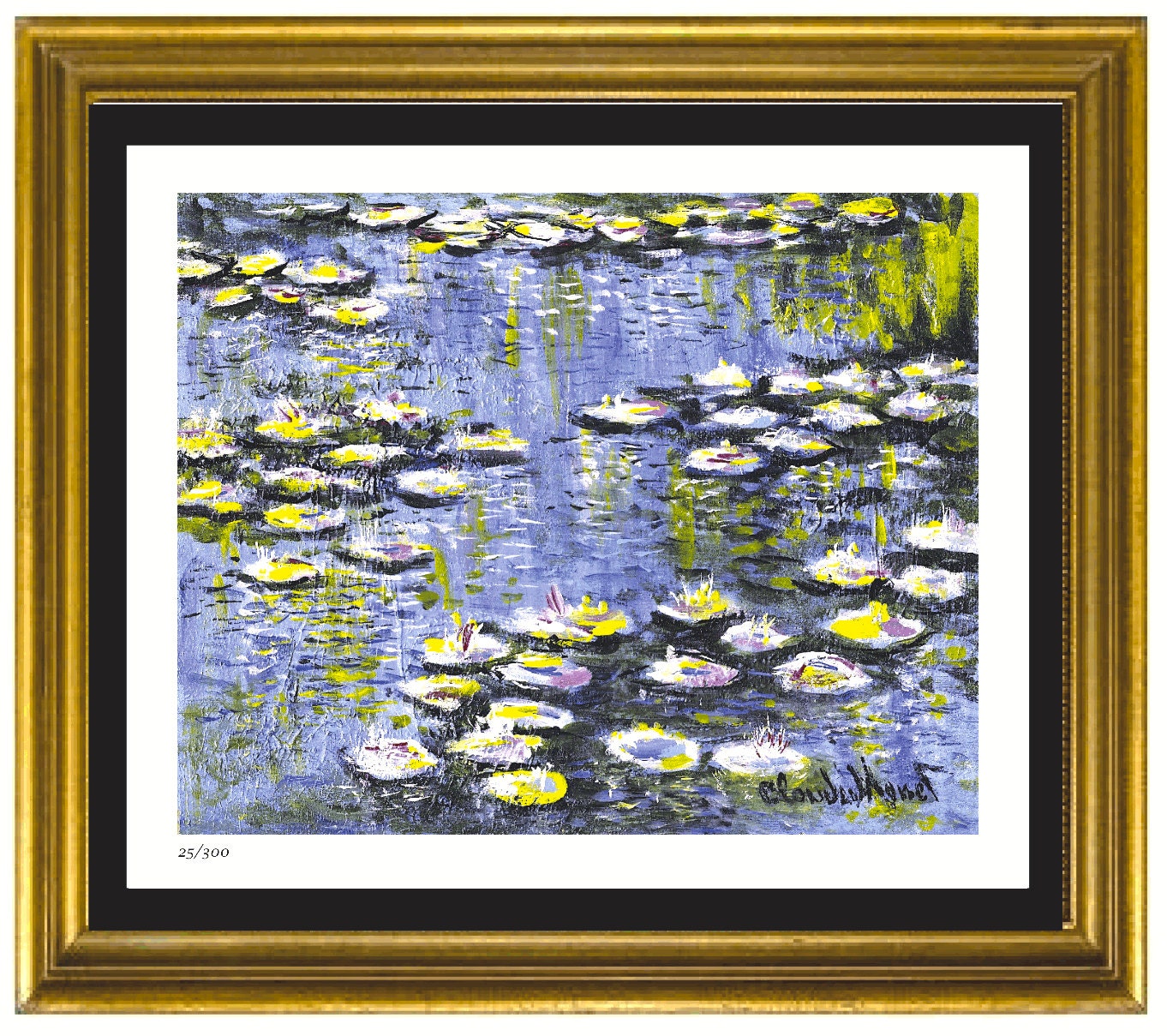 Claude Monet "Water Lilies (Study)" Signed & Hand-Numbered Limited Edition Lithograph Print (unframed)