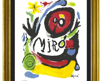 Joan Miro “Tres Livres” Signed & Hand-Numbered Limited Edition Lithograph Print (unframed)