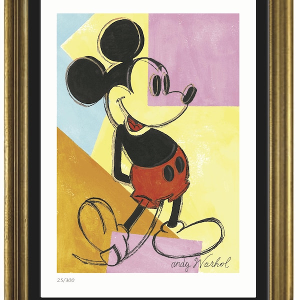 Andy Warhol "Mickey Mouse" Limited Edition Lithograph Print, Plate-signed & Hand-Numbered (unframed)