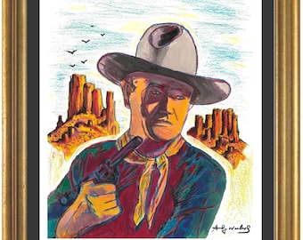 Andy Warhol “John Wayne” Limited Edition Lithograph Print, Plate-signed & Hand-Numbered (unframed)