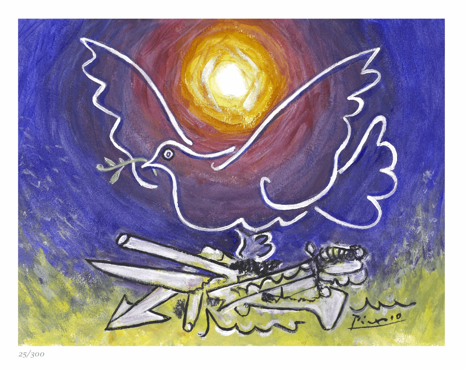 Pablo Picasso dove of Peace Signed & Handnumbered Limited Edition Lithograph Print unframed Etsy Pablo Picasso dove of Peace Signed & Handnumbered Limited Edition Lithograph Print unframed Etsy