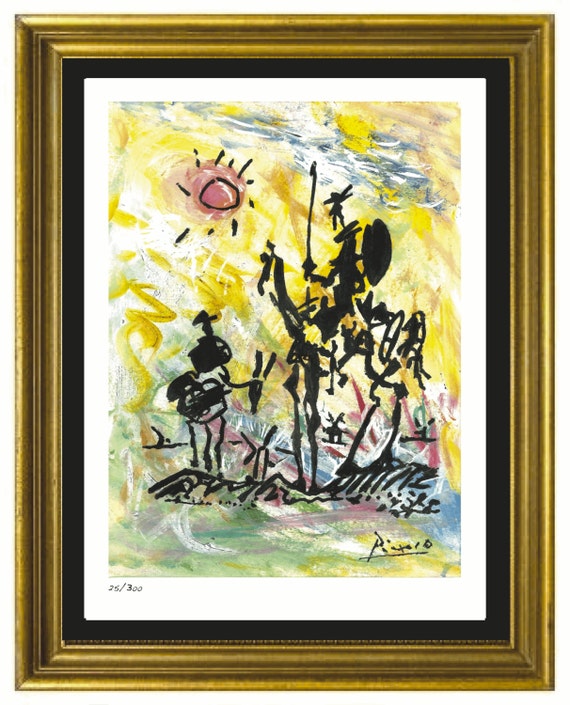 Pablo Picasso Signed//Hand-Numbered Ltd Ed /"Don Quixote/" Litho Print unframed