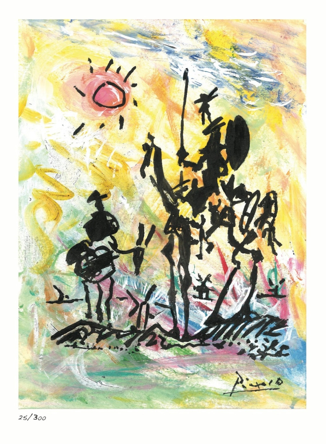 HengYun ART Pablo Picasso Toile Peintures Don Quichotte Affiche Mur Photos Tout ce que vous pouvez image est de vraies citations pour la décoration intérieure 80x120cmx2pcs sans cadre