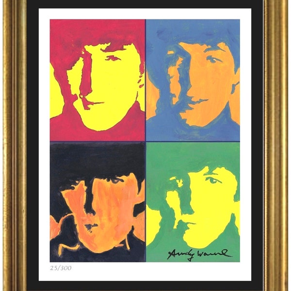 Andy Warhol “The Beatles” Limited Edition Plate-signed & Hand-Numbered Lithograph Print (unframed)