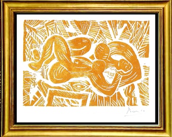 パブロ・ピカソ「マンドリンを持つ少女」サイン入り・手書き番号入り