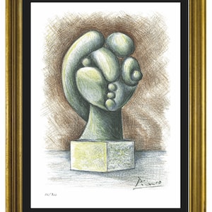 Pablo Picasso &quot;Studie für ein Kopf-Skulptur&quot; signiert & Hand-Numbered Limitierte Lithographie Druck (ungerahmt)