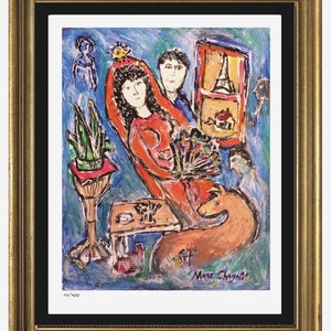 Marc Chagall “The Bride in Paris” Signed & Hand-Numbered Limited Edition Lithograph Print (unframed)
