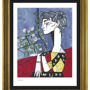 Pablo Picasso “Jacqueline with Flowers” Signed & Hand-Numbered Limited Edition Lithograph Print (unframed)
