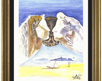 Salvador Dali "Chalice of Love” Signed & Hand-Numbered Limited Edition Lithograph Print (unframed)