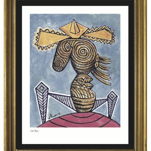 Pablo Picasso “Seated Woman with Hat” Signed & Hand-Numbered Limited Edition Lithograph Print (unframed)