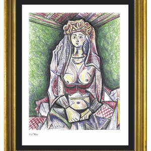 Pablo Picasso “Women of Algiers&quot; Signed & Hand-Numbered Limited Edition Lithograph Print (unframed)