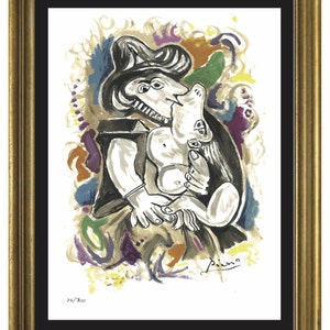 Pablo Picasso &quot;The Kiss&quot; Signed & Hand-Numbered Limited Edition Lithograph Print (unframed)